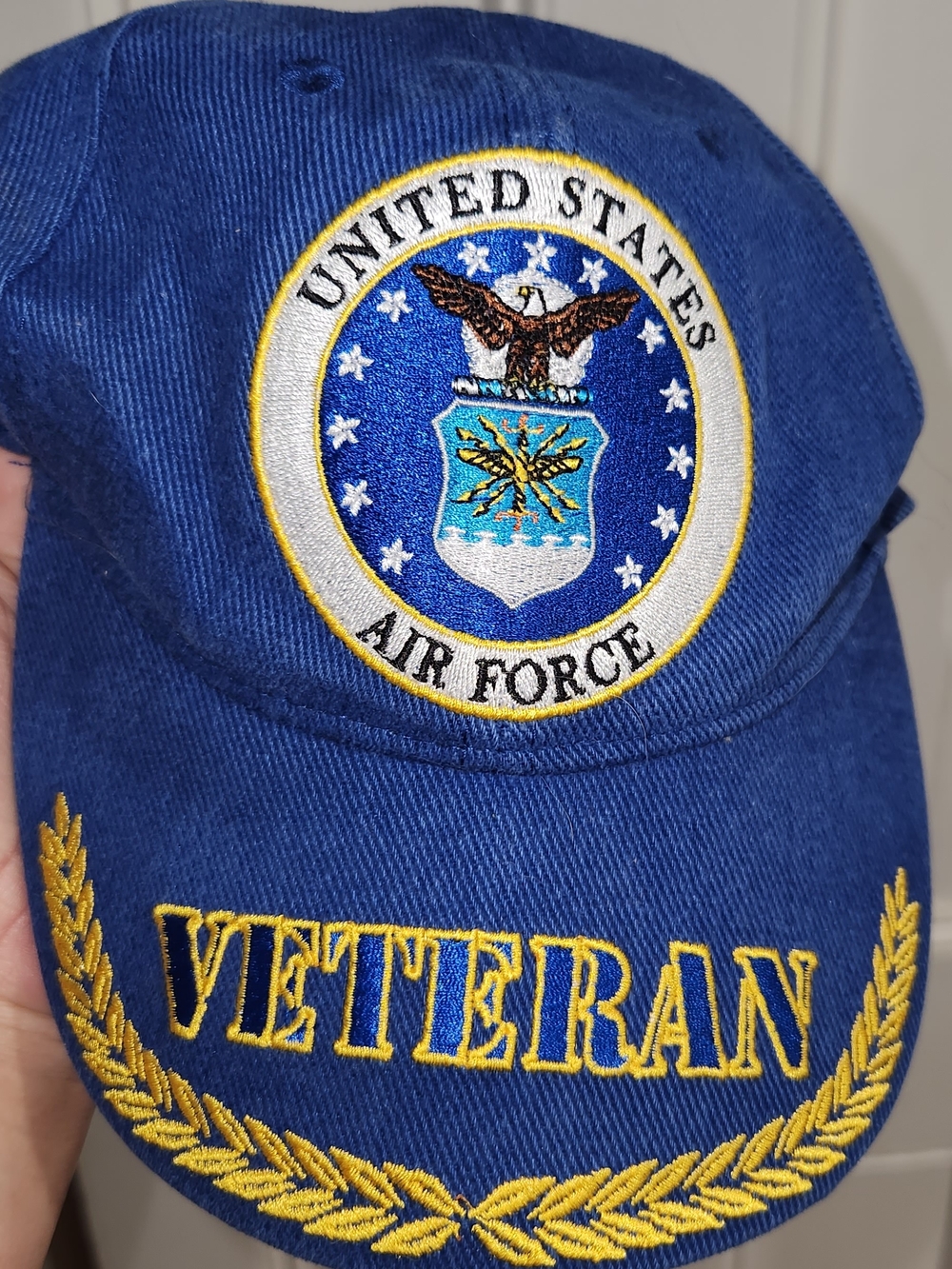 United States Air Force Veteran Embroidered Blue Cap